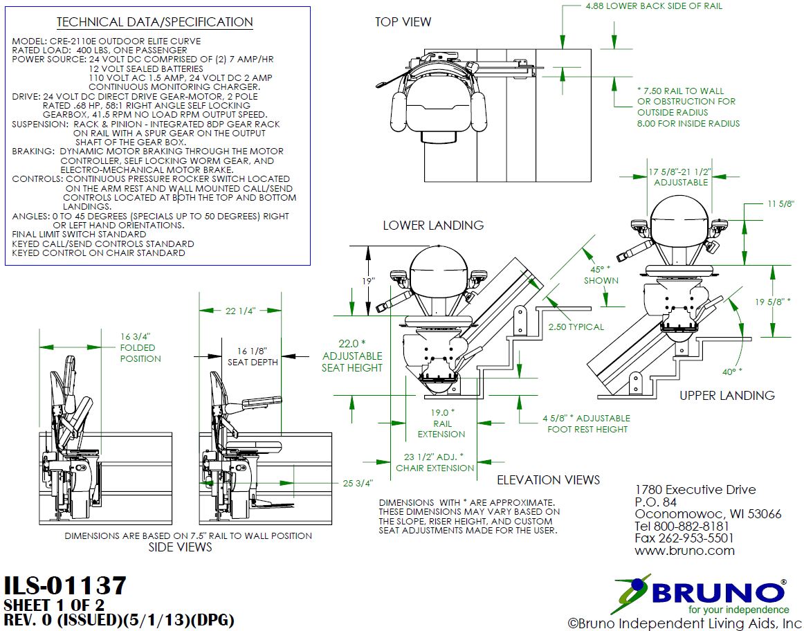 Bruno Exterior Curved Stairlifts in San Diego Pacific Mobility